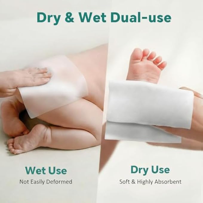 KASTWAVE DISPOSABLE FACE TOWELS, 100% COTTON FACIAL TISSUES FOR DRY & WET USE, FACIAL WASH CLOTH FOR SENSITIVE SKIN, SUPER SOFT & THICK FACIAL TOWELS FOR ADULTS AND BABY, MAKEUP REMOVER DRY WIPES, 600 COUNT - Image 4